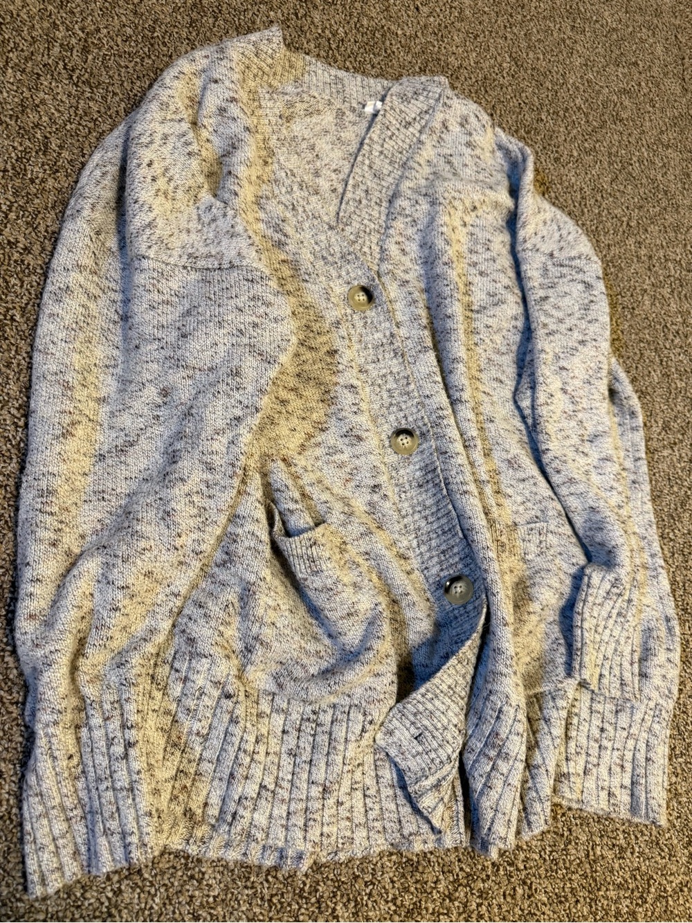 Beige Marled Button Cardigan